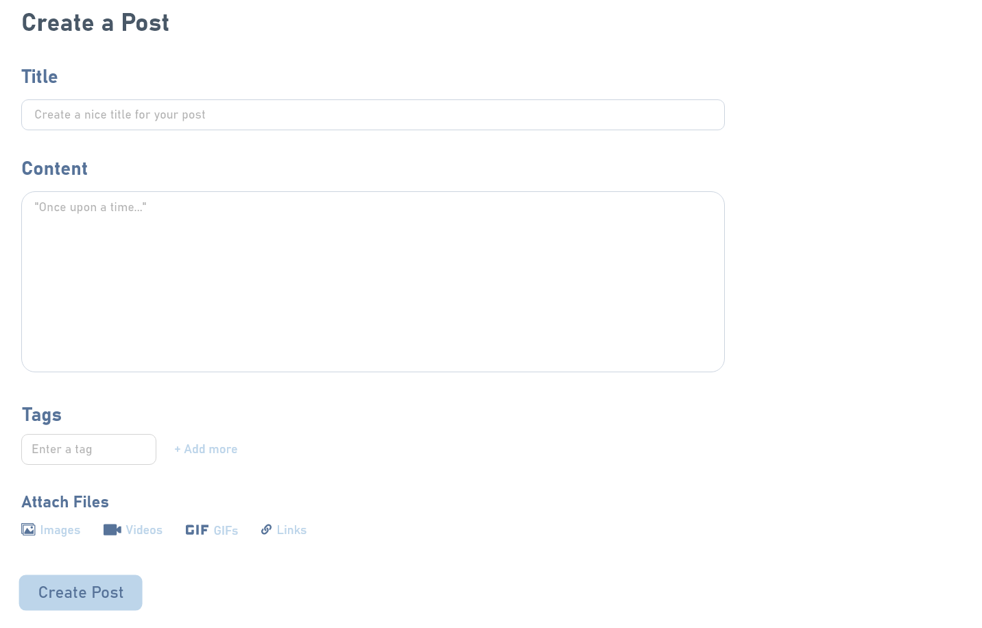 The Posts component of Swipe